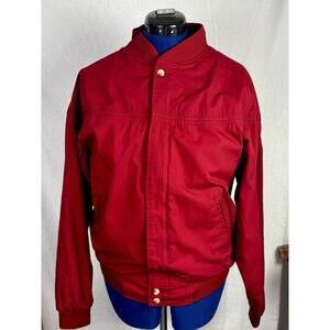 vintage red haband bomber jacket mens medium retro zip streetwear dad‎ jacket